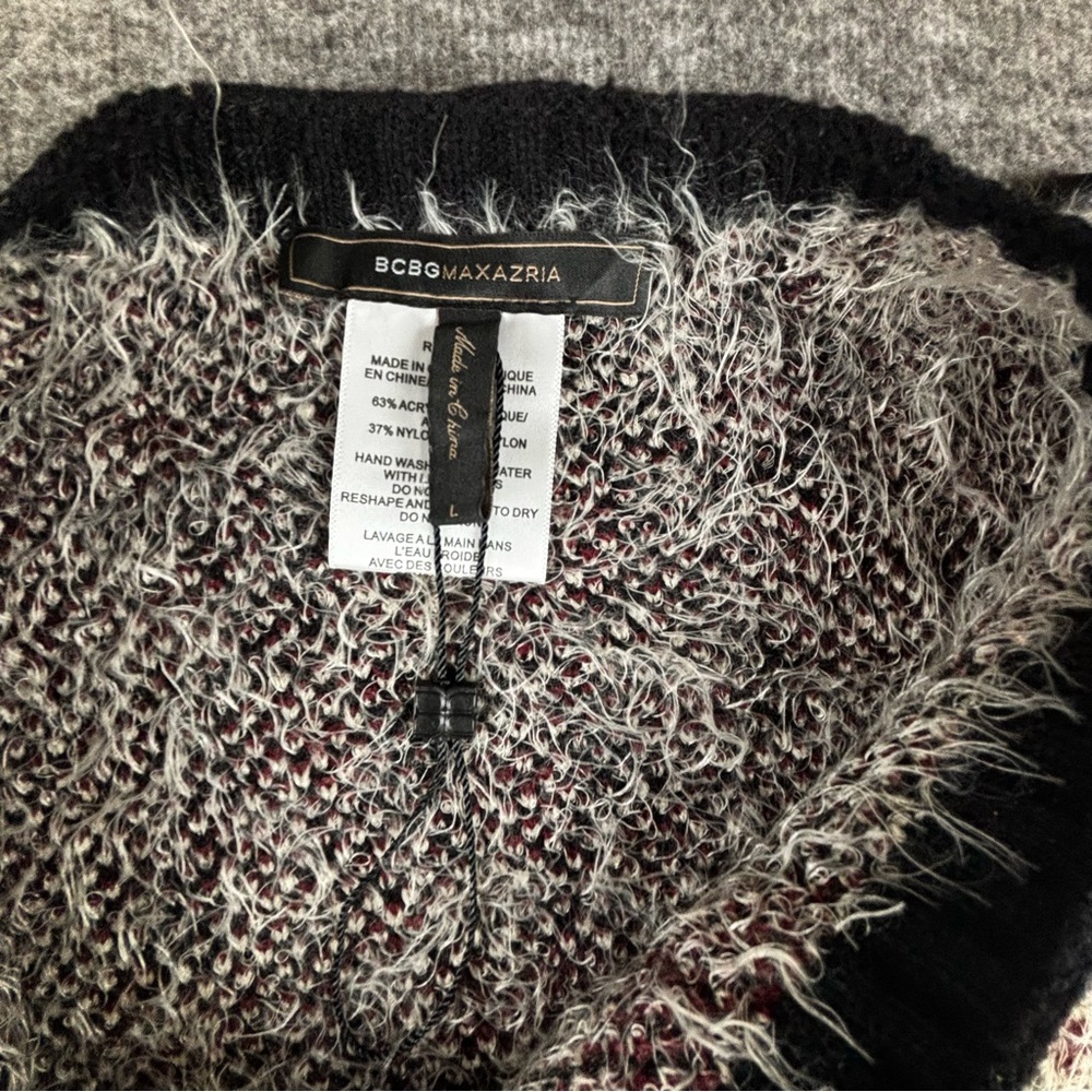 BCBGMaxAzria Black and Cream Patterned Cardigan - Picture 4 of 6